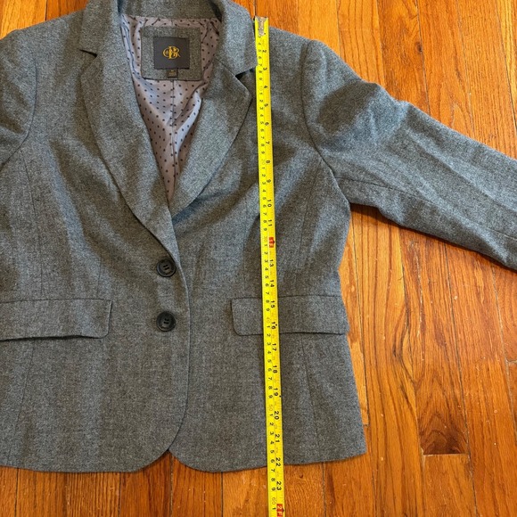 CBR Womens Medium Gray Long Sleeve Blazer Jacket Lined Wool Blend Preppy Classic - Picture 8 of 8